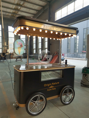 2024 novo tipo Carrinho móvel de gelado italiano com freezer de exposição Carrinho de gelado