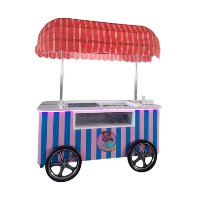 Carrinho móvel de gelado italiano com freezer de exposição Carrinho de stand de gelado