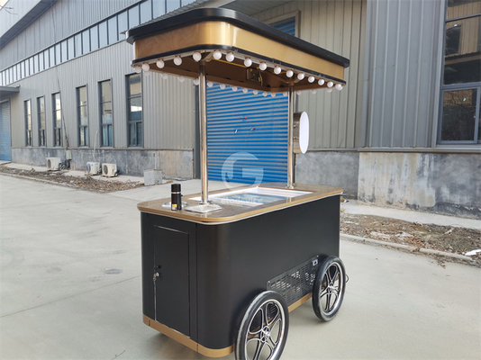 Gelato vitrine quiosque gelados congeladores de mão empurrar carrinho de exibição de sorvete italiano