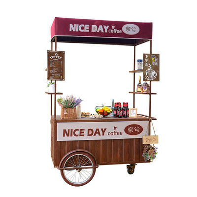 Ice Cream Bike Push Cart Triciclo portátil para venda de delícias congeladas
