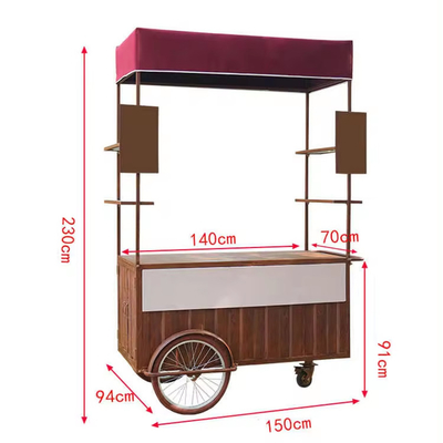 Carrinho de triciclo de design novo para café móvel