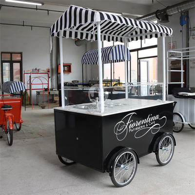 Cores personalizadas Bicicleta móvel Carrinho de comida Tipo de mão de empurrão Longa vida útil
