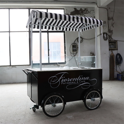 Customização Caminhão de comida de bicicleta 100kg Peso para venda de rua ao ar livre