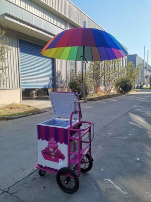 Carrinhos de sorvete personalizados Carrinhos de sorvete carrinho de comida móvel com guarda-chuva