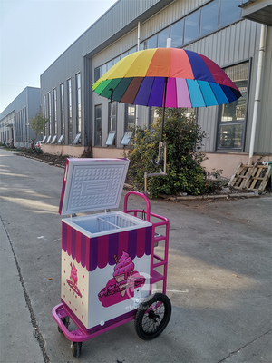 Europe Standard Street gelado móvel Venda de gelado carro de sorvete com congelador