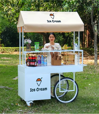 Estação de Doces Sustentáveis Sorvete Eco-Amigável Carrinho de Café