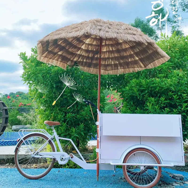 100kg Retro Coffee Bike para Street Mobile Café Trike Loja de Bicicletas Fast Food Carro de bicicletas
