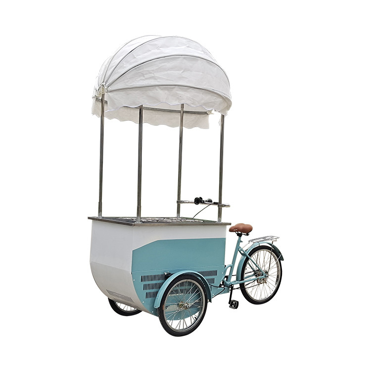 Bicicleta de sorvete congelador Bicicleta de comida móvel para loja Frito Frango Hambúrguer Pizza Grill