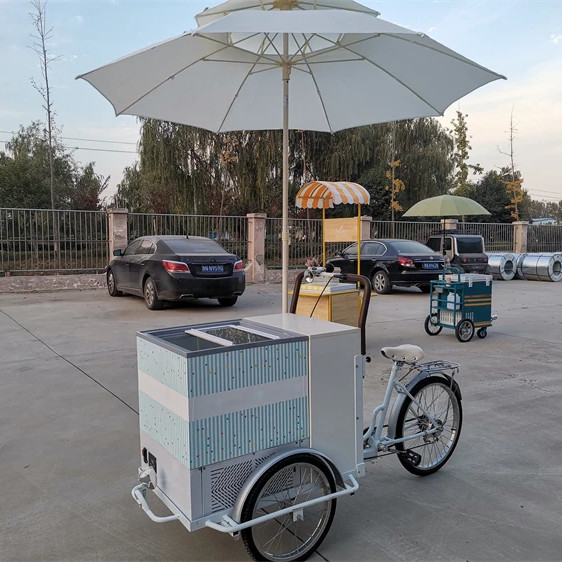 100kg Classic Ice Cream Bike Fast Food Trailer Truck Tricycle para planta de temperos