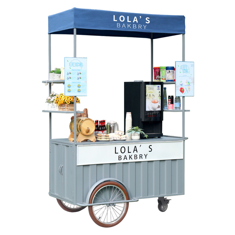 110v/220v Voltage Outdoor Fast Food Kiosk Ice Cream Bike para vendas de lanches ao ar livre