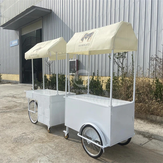 3 rodas Cargo Bike Street Food Delivery Bike Crepe Trailer High Standard Ice Cream Coffee Push Cart