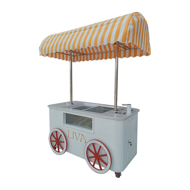 Carrinho de mão de sorvetes para gelado Popsicle Street Mall Carrinho de venda