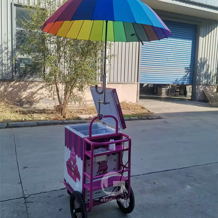 Carrinho de Venda de Sorvete Concessão de lanches Carrinho de Venda móvel